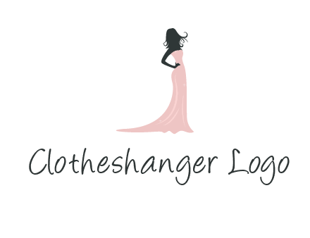 woman posing in strapless dress logo