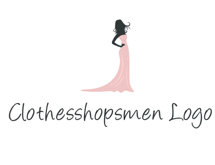 woman posing in strapless dress logo