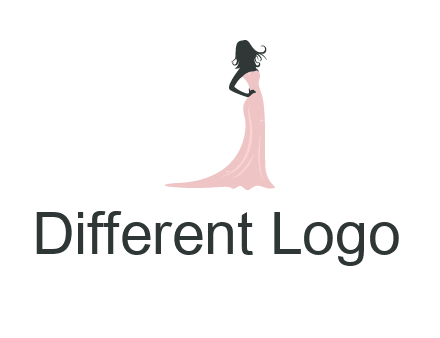 woman posing in strapless dress logo