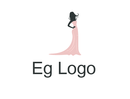woman posing in strapless dress logo
