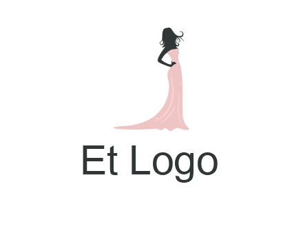 woman posing in strapless dress logo