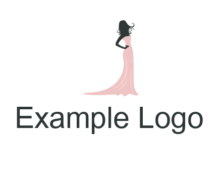 woman posing in strapless dress logo