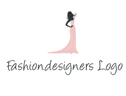 woman posing in strapless dress logo