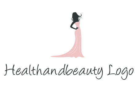 woman posing in strapless dress logo