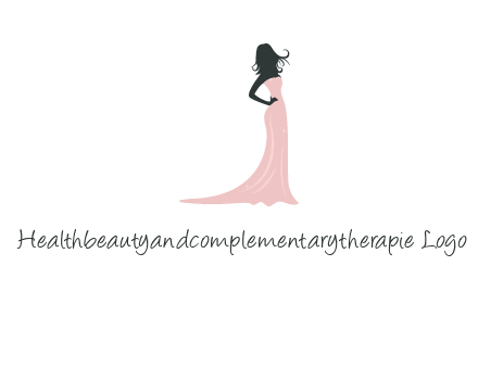 woman posing in strapless dress logo