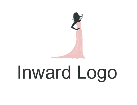 woman posing in strapless dress logo