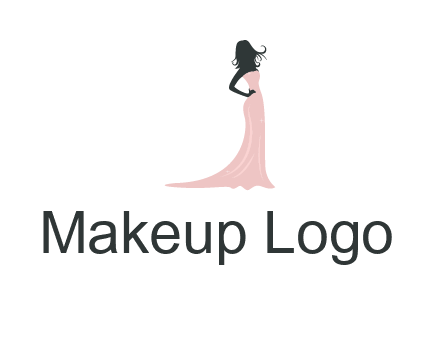 woman posing in strapless dress logo