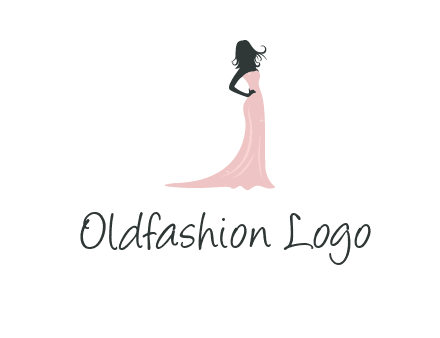 woman posing in strapless dress logo