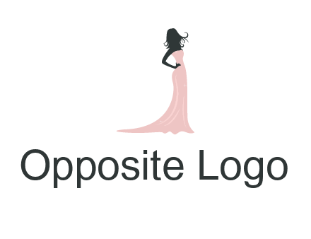 woman posing in strapless dress logo
