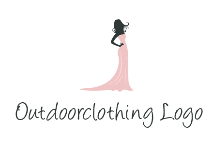 woman posing in strapless dress logo