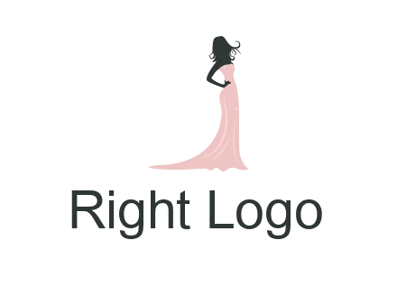 woman posing in strapless dress logo