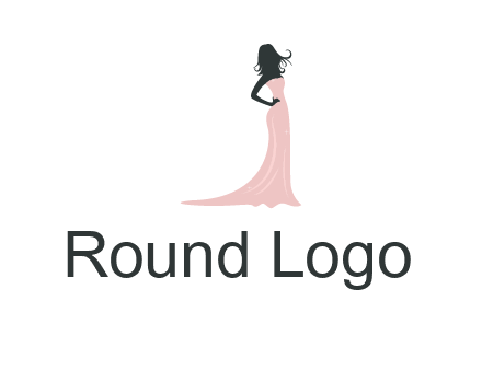 woman posing in strapless dress logo