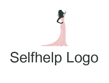 woman posing in strapless dress logo