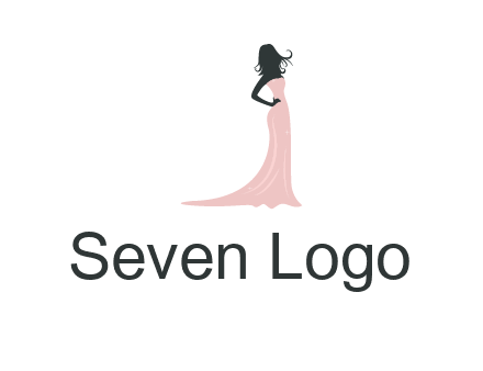 woman posing in strapless dress logo
