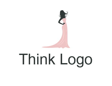 woman posing in strapless dress logo