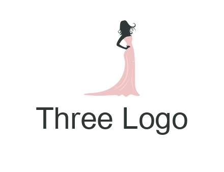 woman posing in strapless dress logo