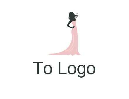woman posing in strapless dress logo