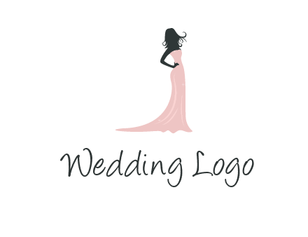 woman posing in strapless dress logo