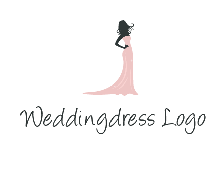 woman posing in strapless dress logo