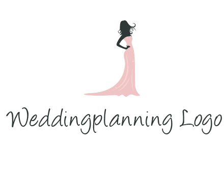 woman posing in strapless dress logo
