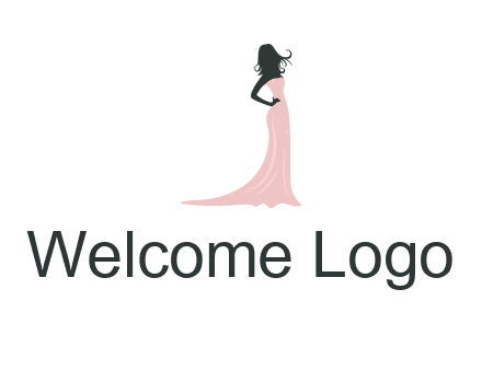 woman posing in strapless dress logo