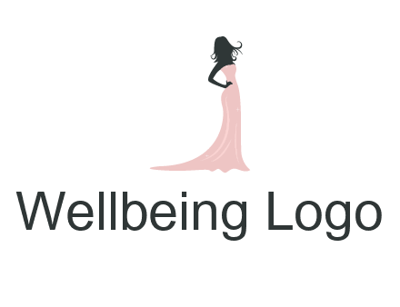 woman posing in strapless dress logo