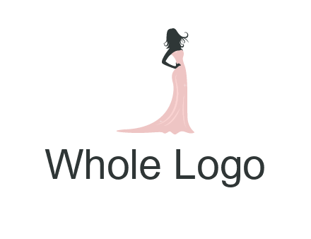 woman posing in strapless dress logo