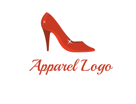 shiny red heel pump logo