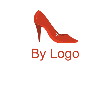 shiny red heel pump logo