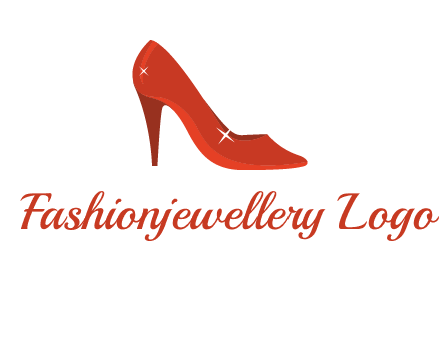 shiny red heel pump logo