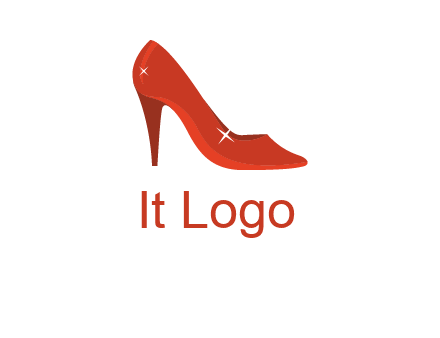 shiny red heel pump logo