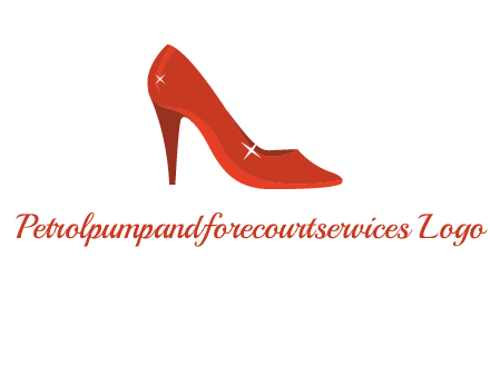 shiny red heel pump logo