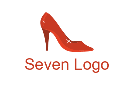 shiny red heel pump logo