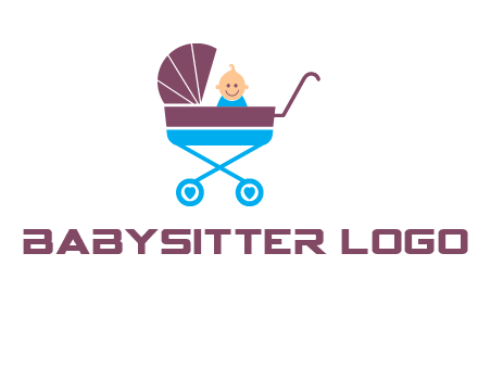 boy in baby stroller logo
