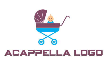 boy in baby stroller logo