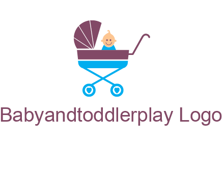 boy in baby stroller logo
