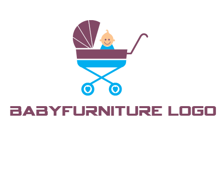 boy in baby stroller logo