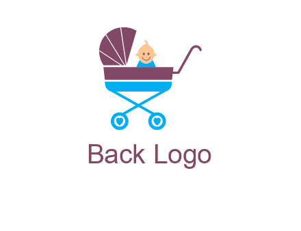 boy in baby stroller logo