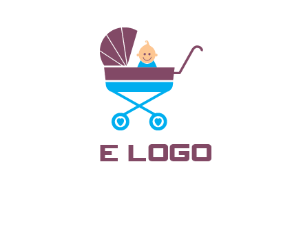 boy in baby stroller logo