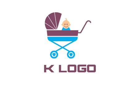 boy in baby stroller logo