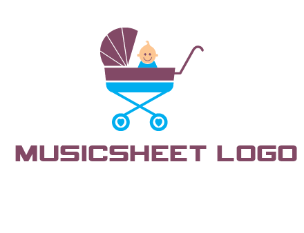 boy in baby stroller logo