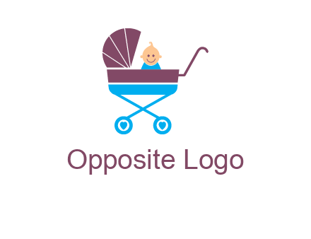 boy in baby stroller logo