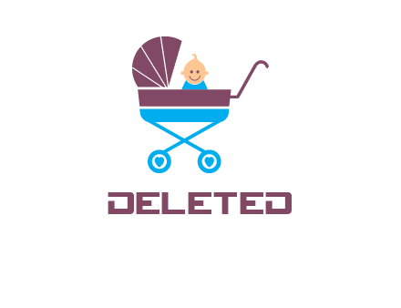 boy in baby stroller logo