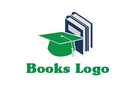 books with graduation cap logo
