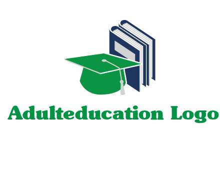 books with graduation cap logo