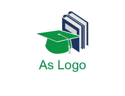 books with graduation cap logo