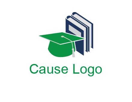 books with graduation cap logo
