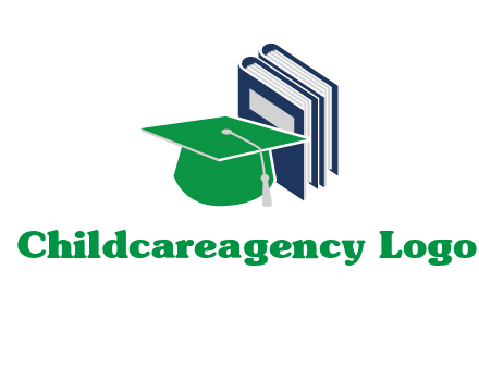books with graduation cap logo