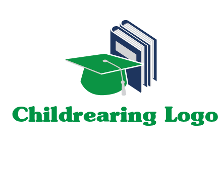 books with graduation cap logo