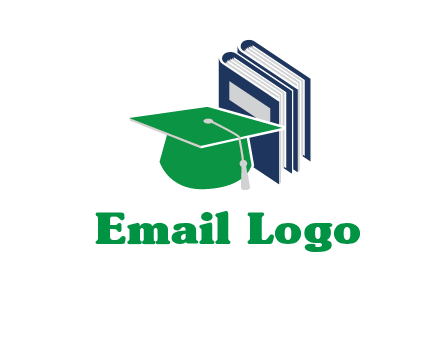 books with graduation cap logo